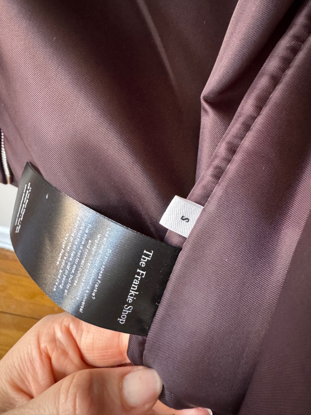 The Frankie Shop Viper Leather Bomber Jacket in Dark Plum - Picture 6 of 7